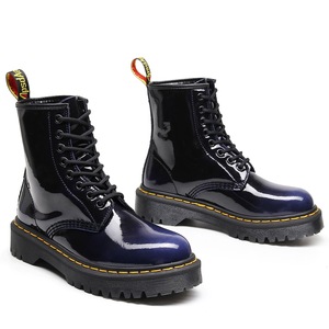 Bottes mi-mollet à plateforme pour femmes, grande taille, en <span class=keywords><strong>cuir</strong></span> de vache véritable, chaussures épaisses pour femmes, bottines mi-mollet style universitaire - Product Image 4