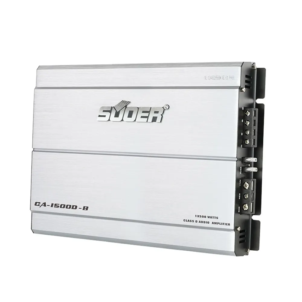 Suoer CA-1500D-B amplificador de potência monobloco para carro, amplificador de música com peça automática