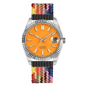 Relógio masculino vintage de aço inoxidável, relógio de luxo montre homme