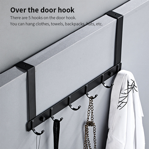 Hotel Household Fittings Metal <strong>Door</strong> Hanging Clothes Rack Kitchen Solid Black <strong>Over</strong> <strong>the</strong> <strong>Door</strong> Steel Bathroom - Product Image 2