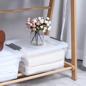 17 QT chiaro grandi contenitori di plastica contenitori con coperchi scatola di immagazzinaggio organizzatore impilabile per armadio <span class=keywords><strong>snack</strong></span> giocattolo garage <span class=keywords><strong>cucina</strong></span> - Product Image 2