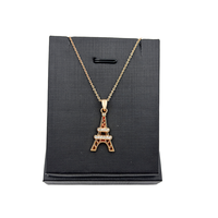 Paris France Souvenirs Touristiques Personnalisé Zircon Plaqué Or Clavicule Chaîne Tour Eiffel Pendentif Étanche Métal Durable