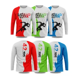 Wholesale Quick Dry Custom logo 100% Polyester Marathon Sport Running Dye all over Sublimation printing T shirt