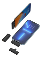 Mini-microphone sans fil lavalier à deux canaux avec étui de chargement, faible latence, annulation du bruit, 2.4G, mini-microphone pour streaming en direct
