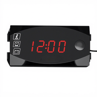 Horloge numérique 3-en-1 DC 6V-30V + Thermomètre + Voltmètre à affichage LED, testeur étanche IP67 pour moto, voiture, bateau