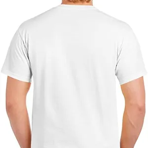 Camiseta de manga corta para hombre, camisa de cuello redondo, 100% algodón, blanca, venta directa de fábrica