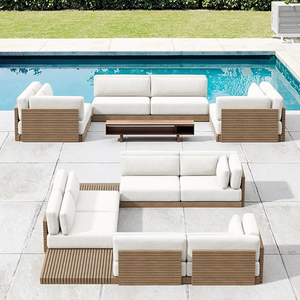 Salon de jardin haut de gamme, mobilier <span class=keywords><strong>d</strong></span>'extérieur de luxe, mobilier de patio modulaire, ensemble de canapés en teck massif, canapé <span class=keywords><strong>d</strong></span>'extérieur - Product Image 6