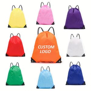 210D 420D Polyester Waterproof <b>Drawstring</b> <b>Backpack</b> Bag for Sports Advertising for Outdoor Sports and Shopping - Product Image 2