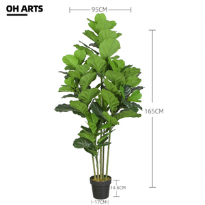 Nhà Máy Bán Hàng Trực Tiếp 165Cm Lớp Giả Nhà Máy Bất Cảm Ứng Nhân Tạo Tự Nhiên Nhân Tạo Cây <span class=keywords><strong>Fiddle</strong></span> Lá vả Nhà Máy Cho Nhà Ngoài Trời - Product Image 2