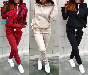 Conjunto Deportivo de 2 Piezas para Mujer, Sudadera con Capucha y Pantalones de Felpa, para Otoño e Invierno - Product Image 2