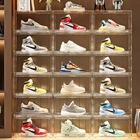 Boîte à chaussures empilable à ouverture latérale pour baskets de porte Boîte à chaussures transparente magnétique à tiroirs en acrylique