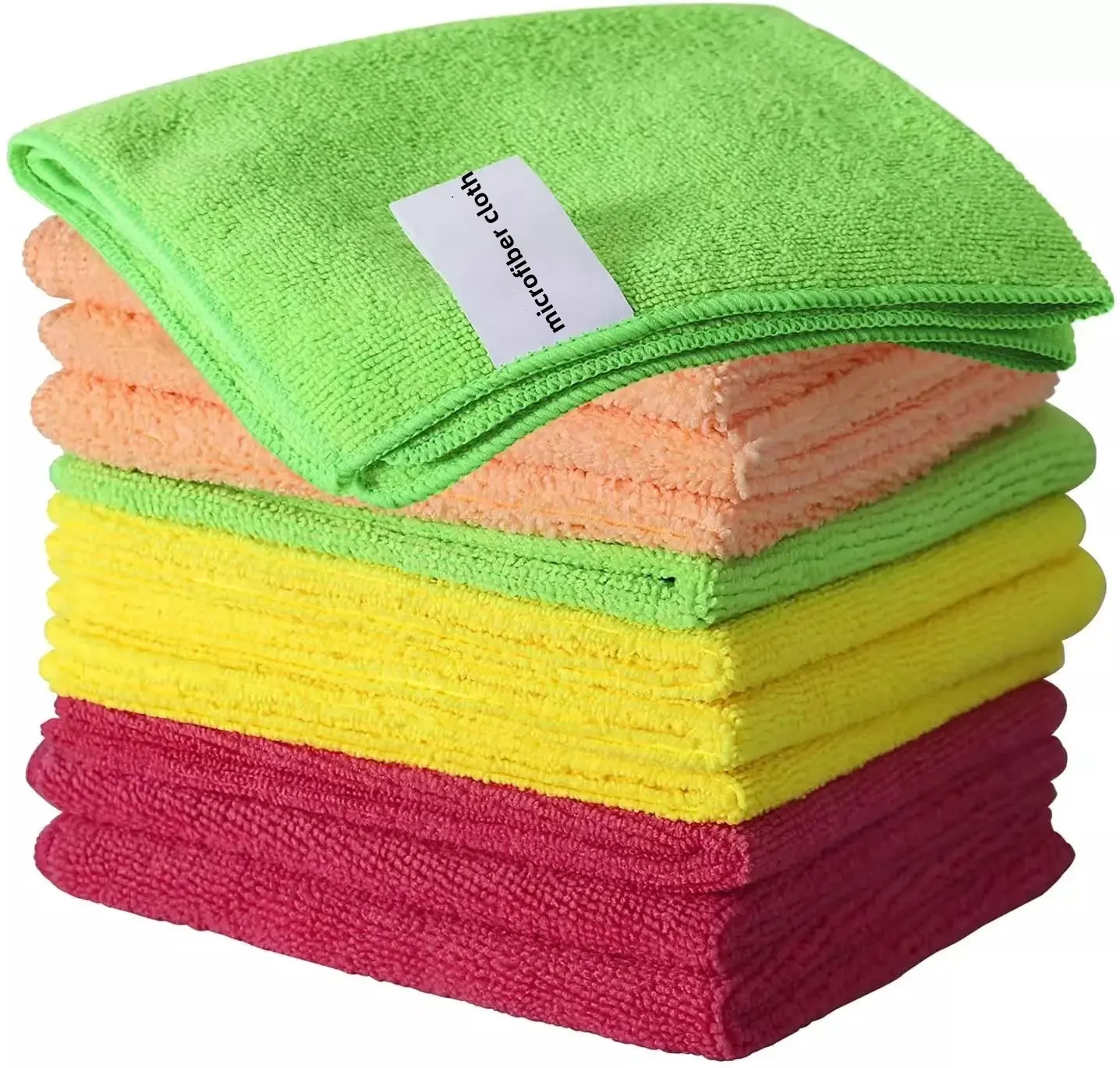 50 Pack Hot Sale Multicoloured Microfiber Cleaning Cloth Set for Kitchen Dish Cleaning