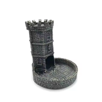 Menara dadu Dnd logam plastik naga dan dugeon Display peran istana Resin cetak 3D untuk Aksesori bergulir