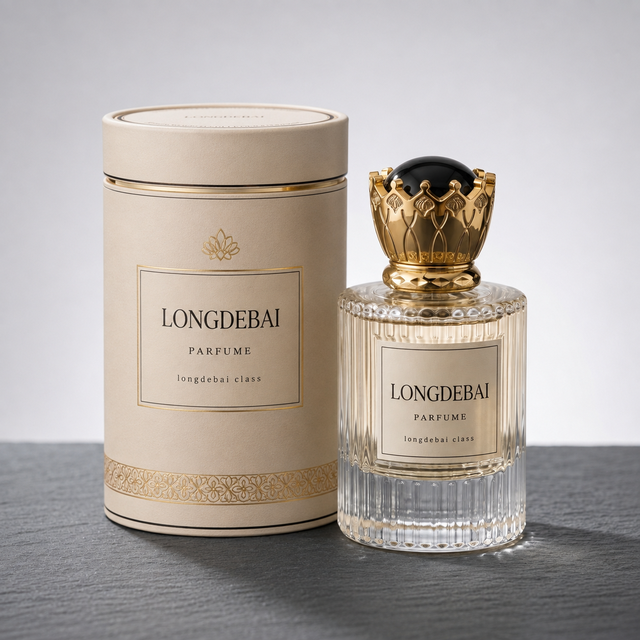 Custom Ribbed Round Empty Fragrance Containers 30ml 50ml 100ml Crimp Luxury Glass Perfume Bottle with Crown Cap and Boxes