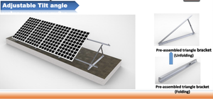 Installation facile Support de panneau solaire pour toit plat Acier aluminium Acier inoxydable Finition anodisée Plaque de balast PV encadrée incluse - Product Image 5