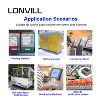 Módulo Lector de Códigos de Barras LONVILL IP54 Resistente a Caídas de 2 Metros, RS232 USB, para Kioscos y Equipos de Autoservicio