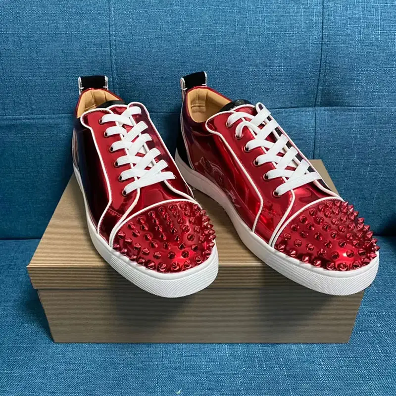 2023 Famous Brands Men Low Top Red Bottom With Spikes Luxury Designer Shoes Famous Brand Sneakers