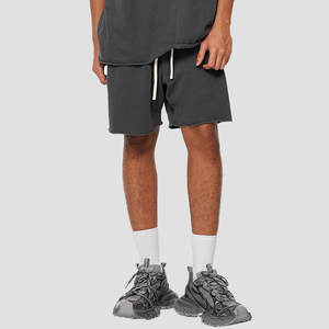 Pantalones cortos Cargo informales de Hip Hop para hombre, ropa de calle de algodón 410GSM 100%, con logotipo estampado personalizado, pantalones cortos de lavado ácido para hombre - Product Image 3