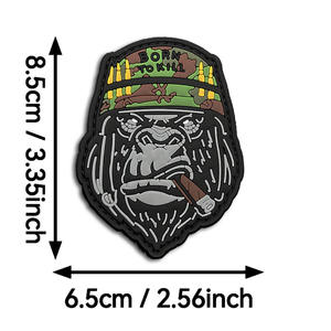 Parche de PVC con Gorila en Relieve 3D, Estilo Punk, Resistente al Agua y Ecológico, Born to Kill - Product Image 6