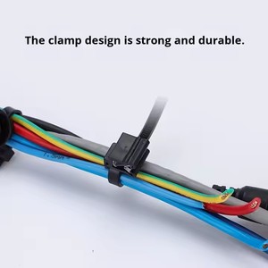 UL Protected Nylon 66 4,8mm 200mm Self Lock Zip Ties Black <span class=keywords><strong>EC4</strong></span> Edge Clip Cable Ties 1-3mm Panel - Product Image 2