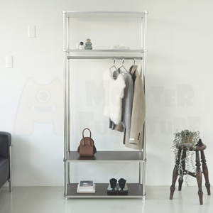 Porte-manteaux de la série UrbanSteel, design minimaliste, ouvert et aéré, pour le rangement dans l'entrée, aspect moderne et fin, gain de place, vêtements - Product Image 2