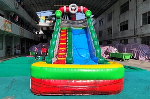 <span class=keywords><strong>Château</strong></span> gonflable aquatique avec toboggan aquatique gonflable, piscine, zones d'escalade et de ramassage, et jeux de sport et d'amusement pour l'extérieur - Product Image 4