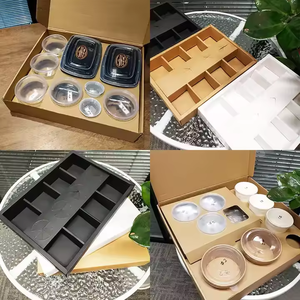 Contenedor personalizado de bandeja Kraft con compartimento para taza de salsa para Sushi <span class=keywords><strong>Delicatessen</strong></span> Catering Churros postre pastoreo tapa almacenada - Product Image 5