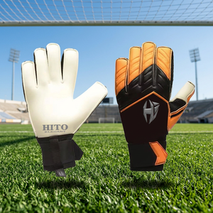 Custom Desgin Black Soccer Goalkeeper gloves 4mm Flat Palm and Latex <b>strap</b> Goalkeeper Gloves - Product Image 3