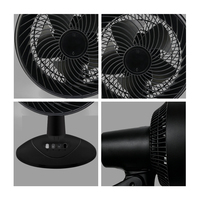 Ventilateur de table noir mat de 8 pouces, 3 vitesses, silencieux, pour chambre, bureau et dortoir (vente en gros)