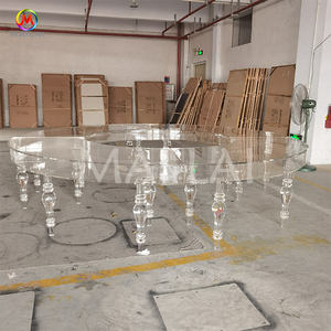 <span class=keywords><strong>Table</strong></span> Ronde Serpentine Moderne en Cristal Transparent Grande <span class=keywords><strong>Table</strong></span> Serpentine pour Mariage <span class=keywords><strong>Table</strong></span> Demi-Lune pour Dîner de Mariage - Product Image 4