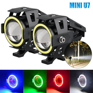 Faro LED para Motocicleta U7 Mini, Luz de Conducción Brillante con Ojos de Ángel, Foco <span class=keywords><strong>Antiniebla</strong></span> Auxiliar para <span class=keywords><strong>Moto</strong></span> - Product Image 1