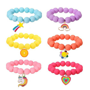 Unicorn hạt mặt dây chuyền vòng đeo tay cho bé gái cầu vồng hoa mặt trời trái tim sao băng quyến rũ Tình Bạn Vòng đeo tay - Product Image 2