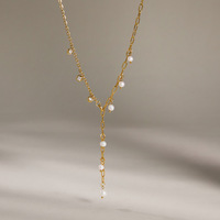 Parelketting, licht luxe niche-accessoire voor titanium stalen ketting, sleutelbeenketting, sieraden, roestvrijstalen modekettingen