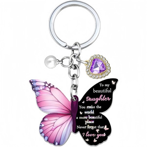 Regalos Inspiradores de Fe, Amuletos Cristianos Religiosos con Versículos Bíblicos, Llaveros de Acrílico con Forma de Mariposa - Product Image 3