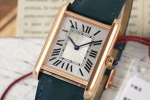 Montre mécanique automatique élégante et à la mode, cadran blanc argenté gravé, bracelet en cuir vert foncé, étanche - Product Image 1