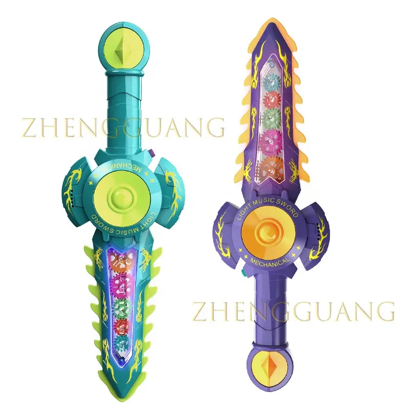 Zhengguang Toys Hot Selling Boy Flash Sword Cool With Light And Sound Sword Kids Electric Gear Colorful Space Sword