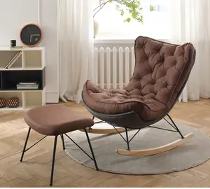 Design unico e Confortevole Seduta Con Schiuma Imbottita Soggiorno In Pelle Moderno Piedini In Metallo Lounge Chair