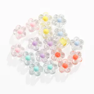 Xichuan-Cuentas acrílicas de Color caramelo para decoración de uñas, diamantes de imitación de cristal, serie flor K9