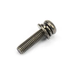 Hot Sales M0.8-M16 Three Parts With Spring Washer Pan Head Cross Phillips Combination Sems Screws