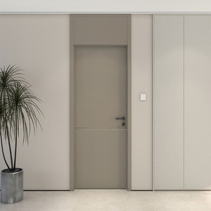 מחירי מפעל מודרניים לדלתות פנים חלולות מעץ פלסטי מרוכב לחדרי שינה, חדרי אמבטיה, מלונות, דלתות WPC עמידות למים ואטומות לרעש - Product Image 3