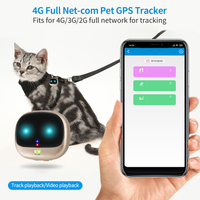 Collier GPS pour animaux de compagnie en plastique étanche IP67 Mini 4G LTE Localisateur vocal Surveillance de la position en temps réel Carte SIM intelligente Traqueur de chien et de chat