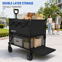 Carro de Camping Eléctrico de Dos Niveles, Plegable, 400L, 150kg, Resistente, con Extensión de Puerta Trasera para Directores de Cine, Jardín, Playa