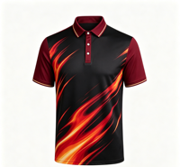 Tissu fonctionnel en polyester personnalisé 160 g/m², impression par transfert thermique, évacuation de l'humidité, séchage rapide, chemise à manches courtes avec boutons pour homme