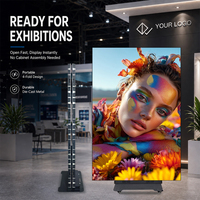 Pantalla LED para Póster de Diseño Plegable en 4 Partes, 1280X1920mm, P1.53, P1.86, P2, P2.5, Tótem LED, Señalización Digital Interior, Video Wall con Ruedas