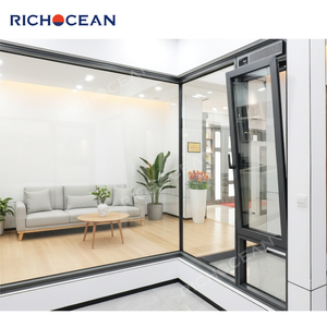 Richocean Chambre à coucher Patio Fenêtre à battant en aluminium Fenêtres en métal inclinables et tournantes avec moustiquaire pour les maisons - Product Image 6