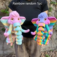 Modèle d'éléphant mamouth mignon en verre imprimé en 3D, simulation articulée, décoration de bureau créative, jouet pour la maternité