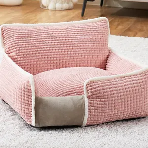 Soft Calming Sleeping Durable Pet Cuddler Orthopedic Dog Crate Bed Washable Dog Beds Large Dogs Durable Sofa Pet Bed
