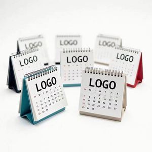 Personalized Logo Desktop <b>Calendar</b> 2026, Mini Flip Stand, Spiral Bound, Office Desk Planner - Product Image 1