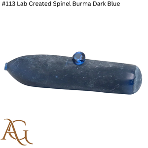 Espinela Cultivada en Laboratorio # 113 Espinela Sintética Creada en Laboratorio, Espinela de Birmania Azul Oscuro en Bruto, Espinela Sintética de Fusión por Llama Certificada y Simulada - Product Image 6