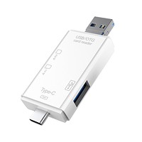 Adaptador de Enchufe Tipo C 6 en 1, Lector de Tarjetas de Memoria Micro USB Portátil, Adaptador para Tarjetas SD y TF con Función OTG para PC y Laptop